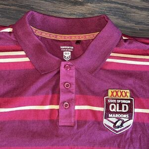 State of Origin QLD Queensland Australia Maroons Team NRL Golf polo shirt L